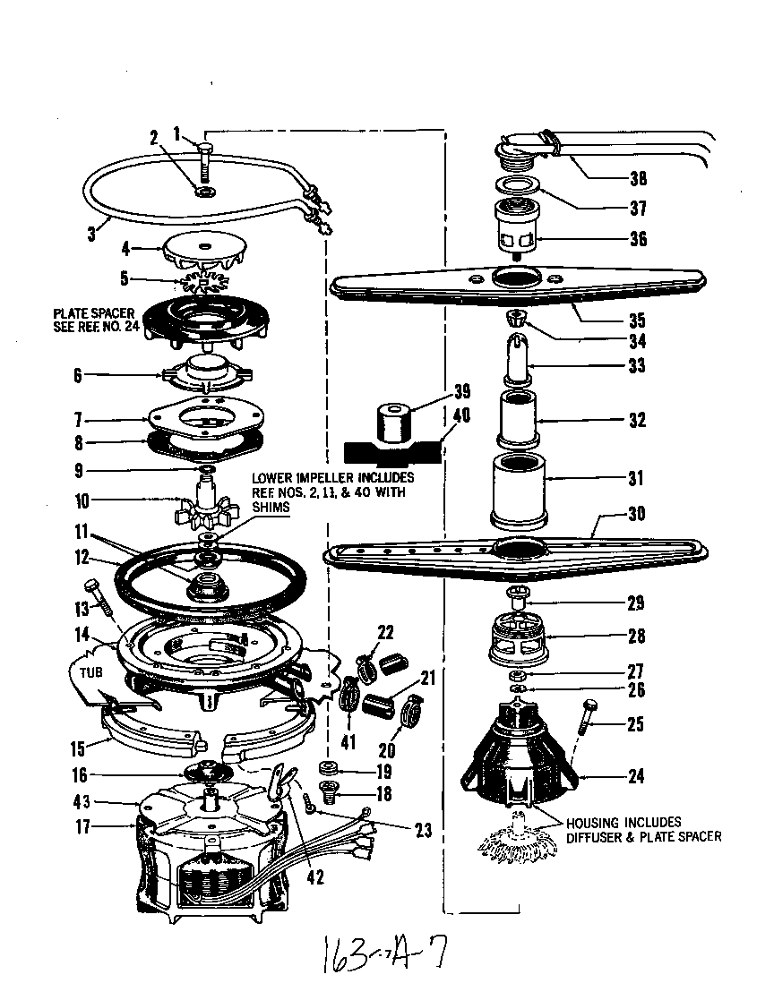 MOTOR, HEATER AND SPRAY ARM