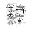 Roper 8515L00 motor, heater and spray arm diagram