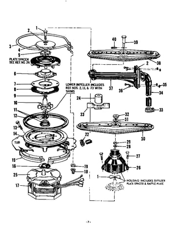 Motor, heater and spray arm
