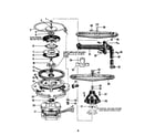 Roper 8518L30 motor, heater and spray arm diagram