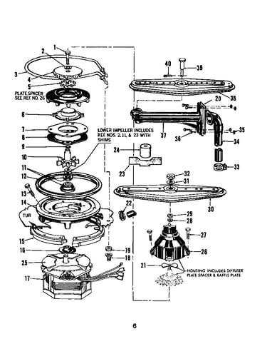 Motor, heater and spray arm