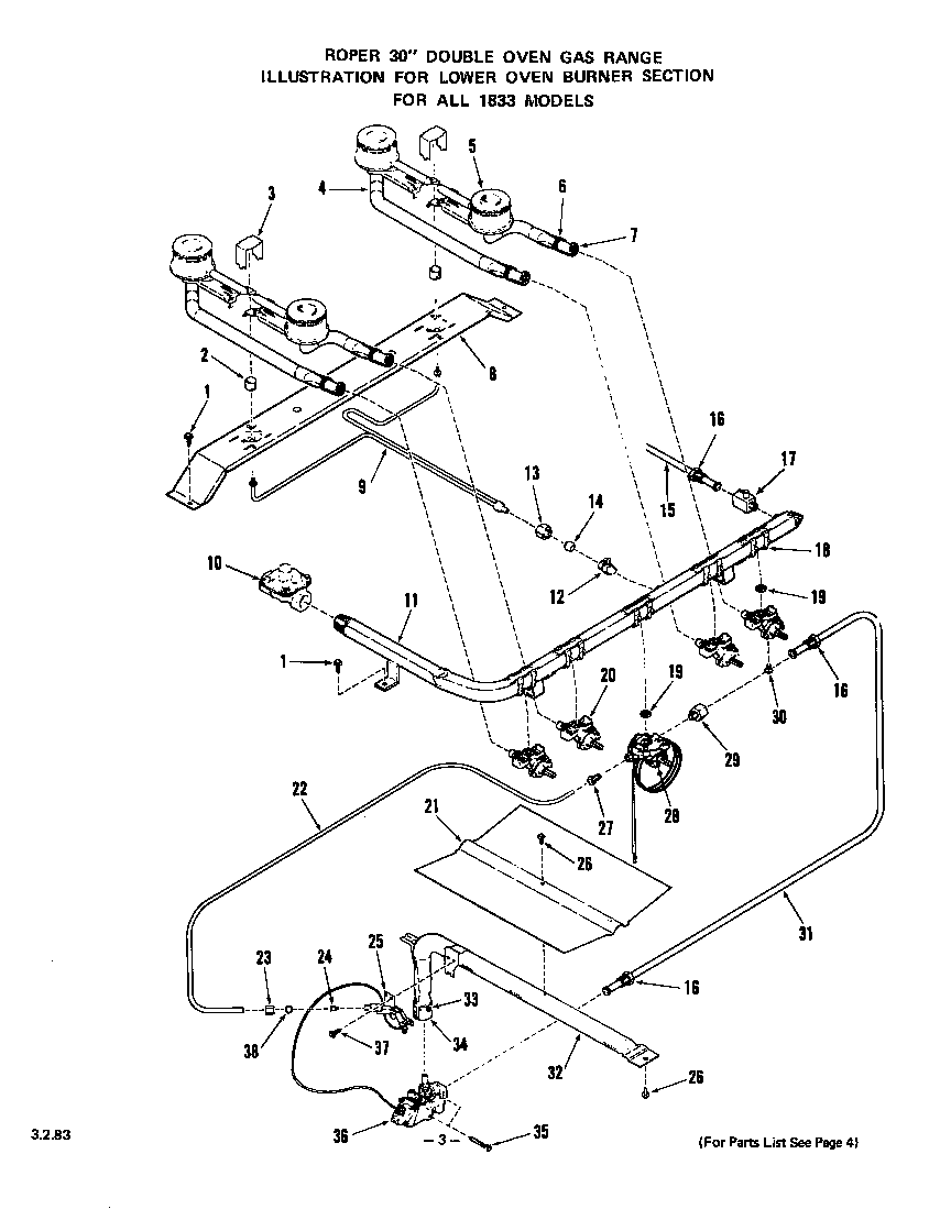 Lower oven burner