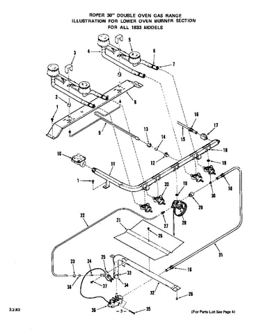 Lower oven burner