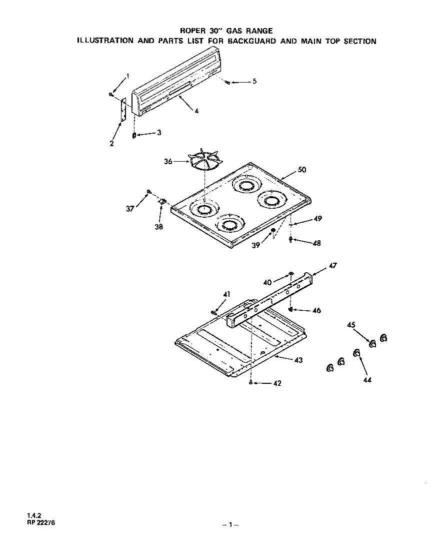 BACKGUARD AND MAIN TOP