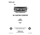 Roper CEX630VW1 cover page diagram