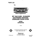 Roper SGP335XW0 front cover diagram