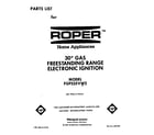 Roper FGP335VW2 front cover diagram