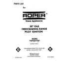 Roper FGP335VW1 front cover diagram