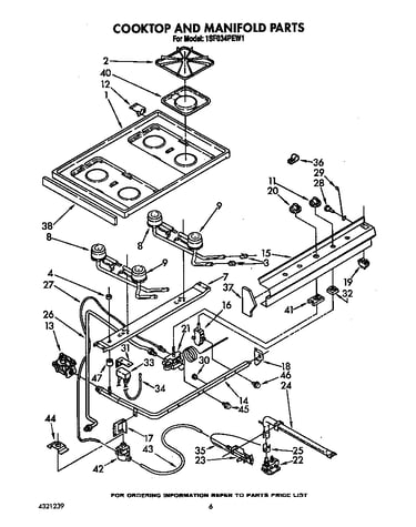 Cooktop and manifold
