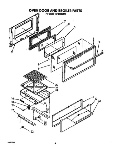 Oven door and broiler