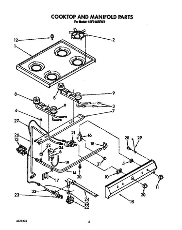 Cooktop and manifold