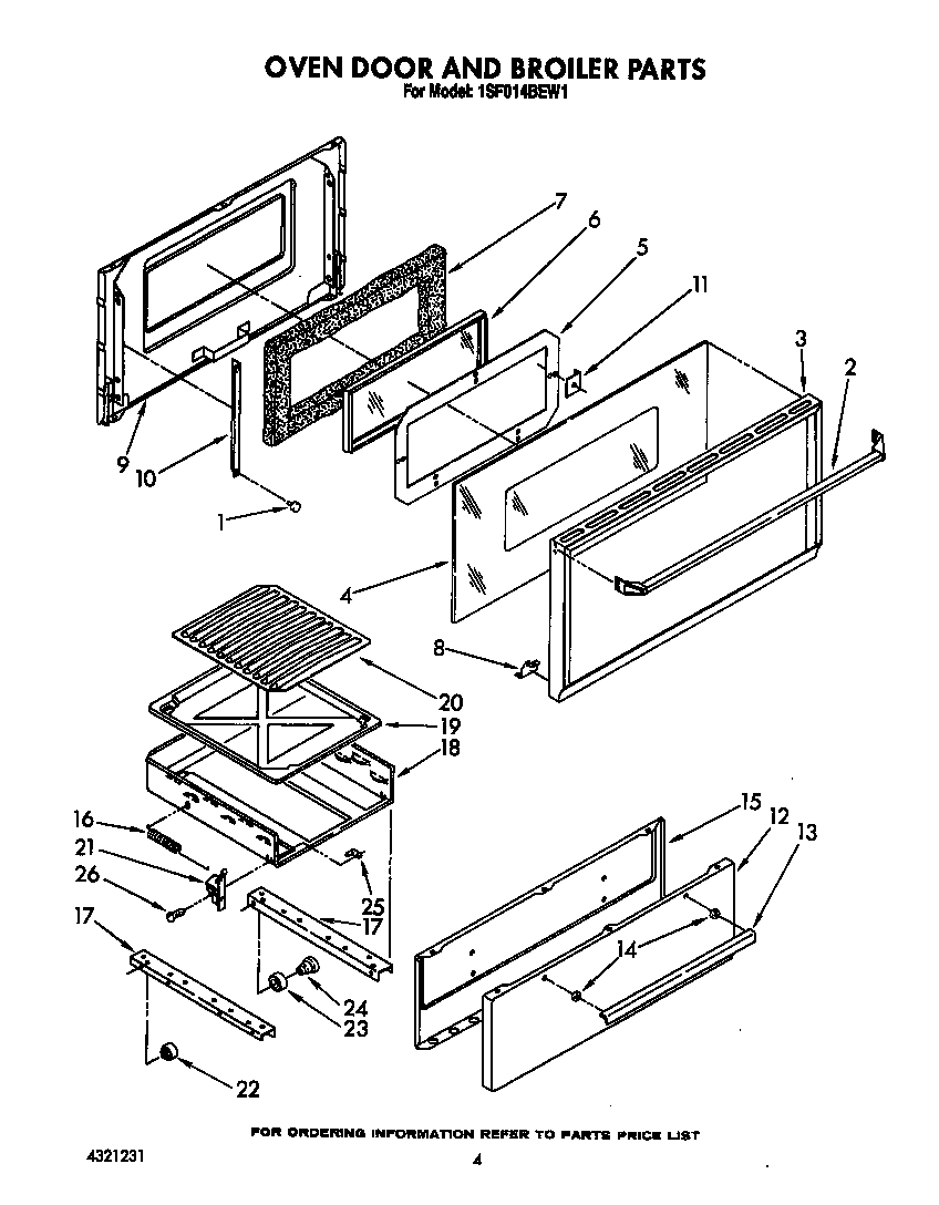 Oven door and broiler