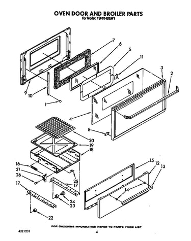 Oven door and broiler