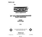 Roper FGP310VW5 front cover diagram