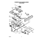 Roper FGP210VW4 cooktop and manifold diagram