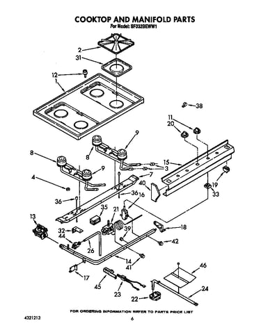 Cooktop and manifold