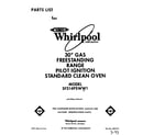Whirlpool SF314PSWW1 front cover diagram