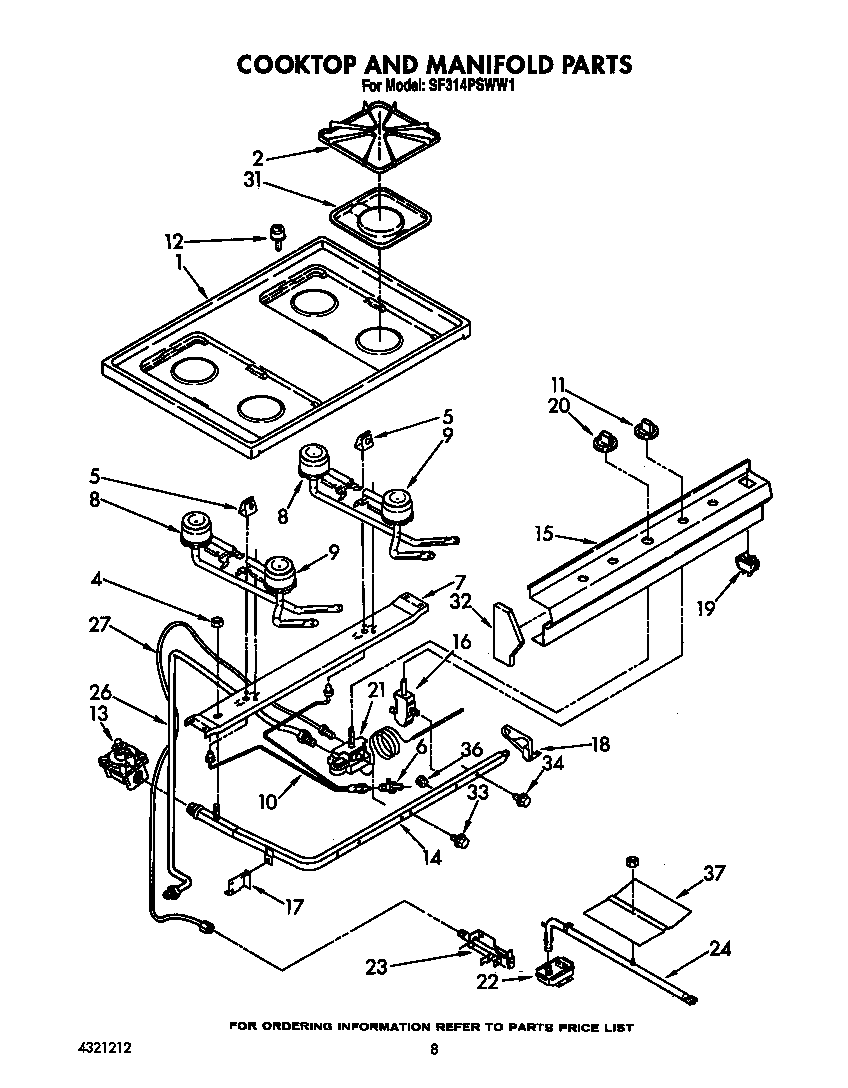 Cooktop and manifold