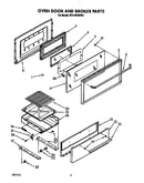 Oven door and broiler