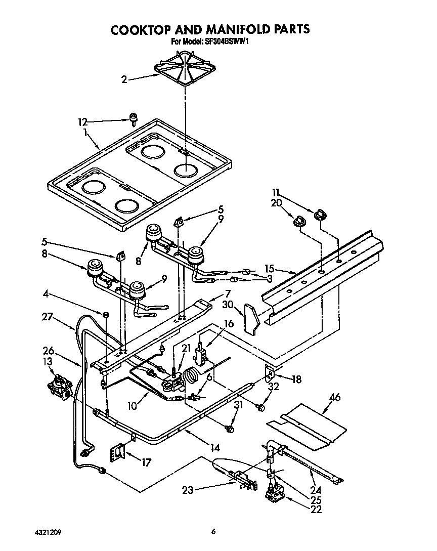 COOKTOP AND MANIFOLD