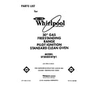 Whirlpool SF3020SWW1 front cover diagram