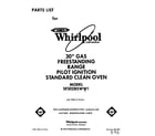 Whirlpool SF302BSWW1 front cover diagram