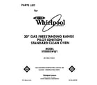 Whirlpool SF3000SWW1 front cover diagram