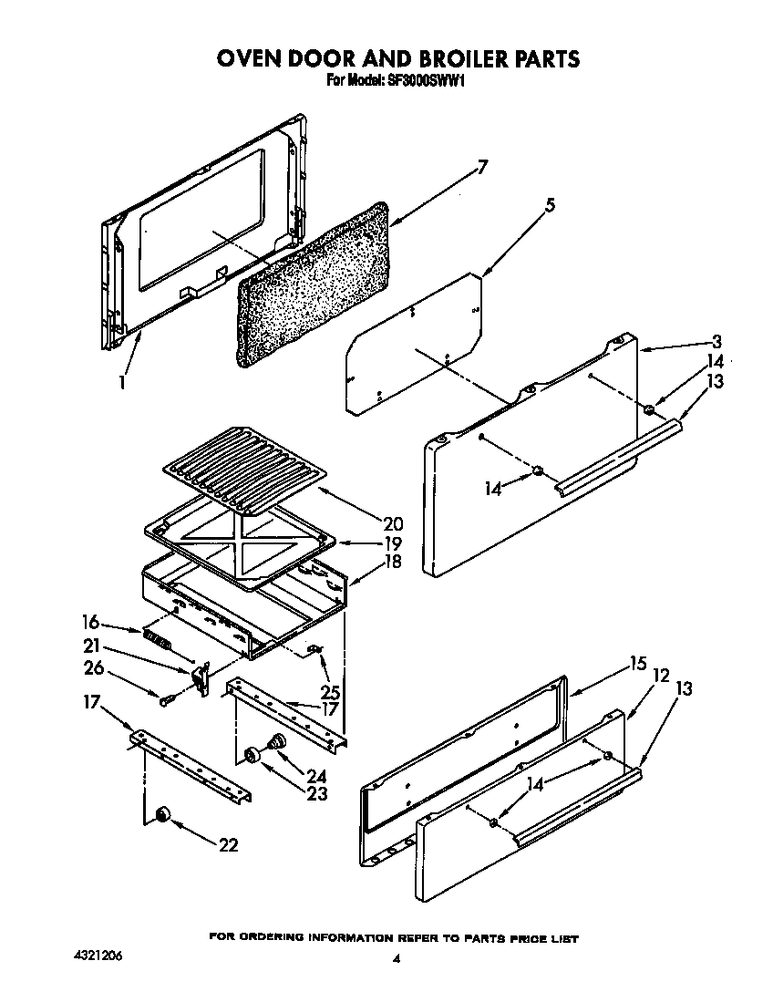 Oven door and broiler