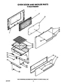 Oven door and broiler