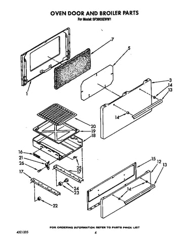 Oven door and broiler