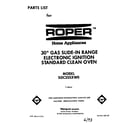 Roper SGC355XW0 front cover diagram