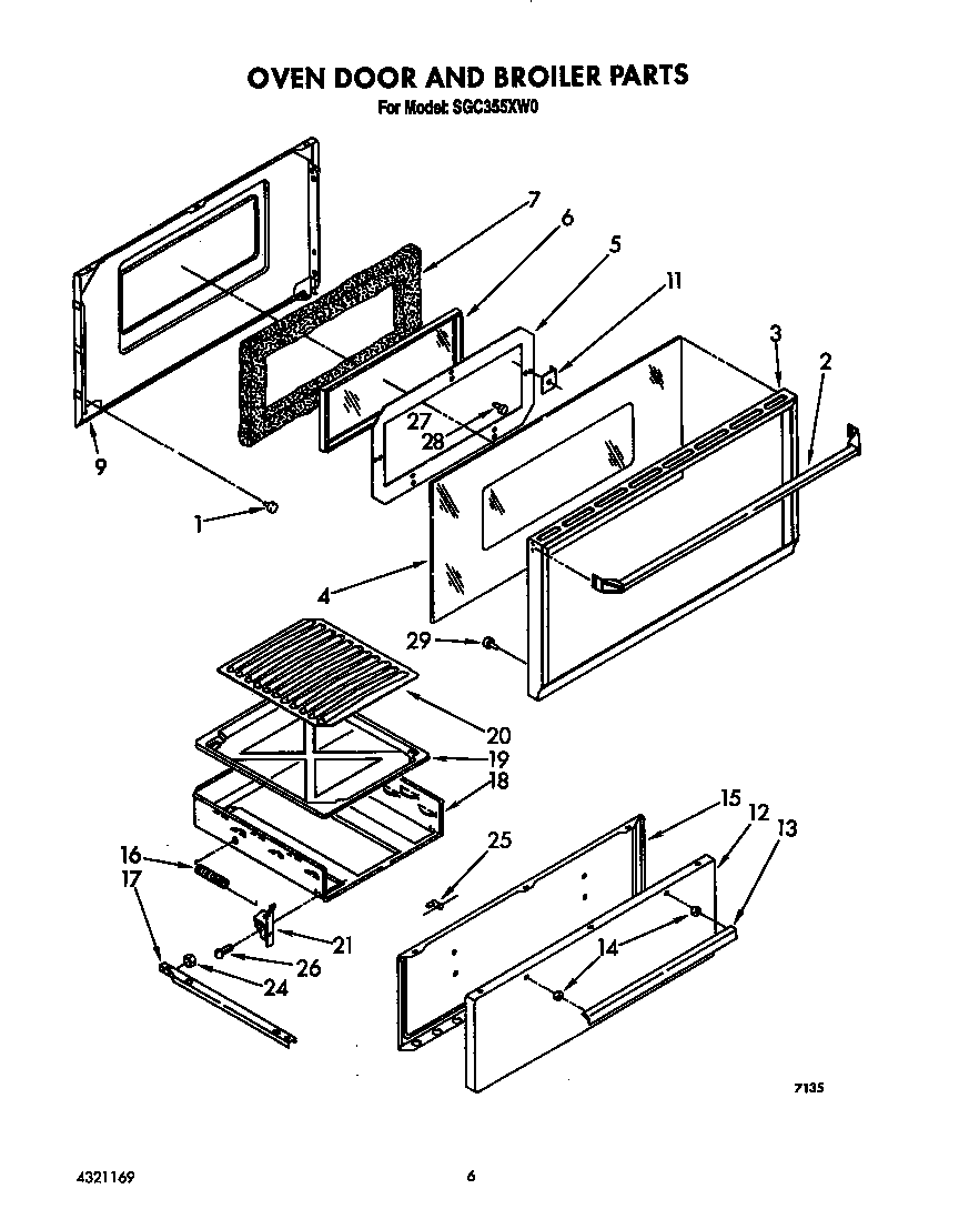 OVEN DOOR AND BROILER