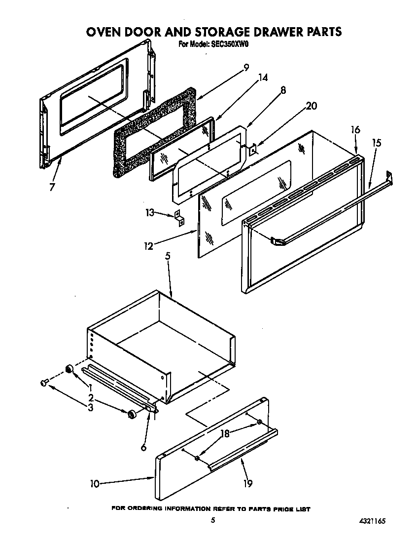 OVEN DOOR AND STORAGE DRAWER