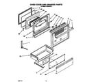 Roper FGS395VW1 oven door and drawer diagram