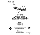 Whirlpool SB100PES3 front cover diagram