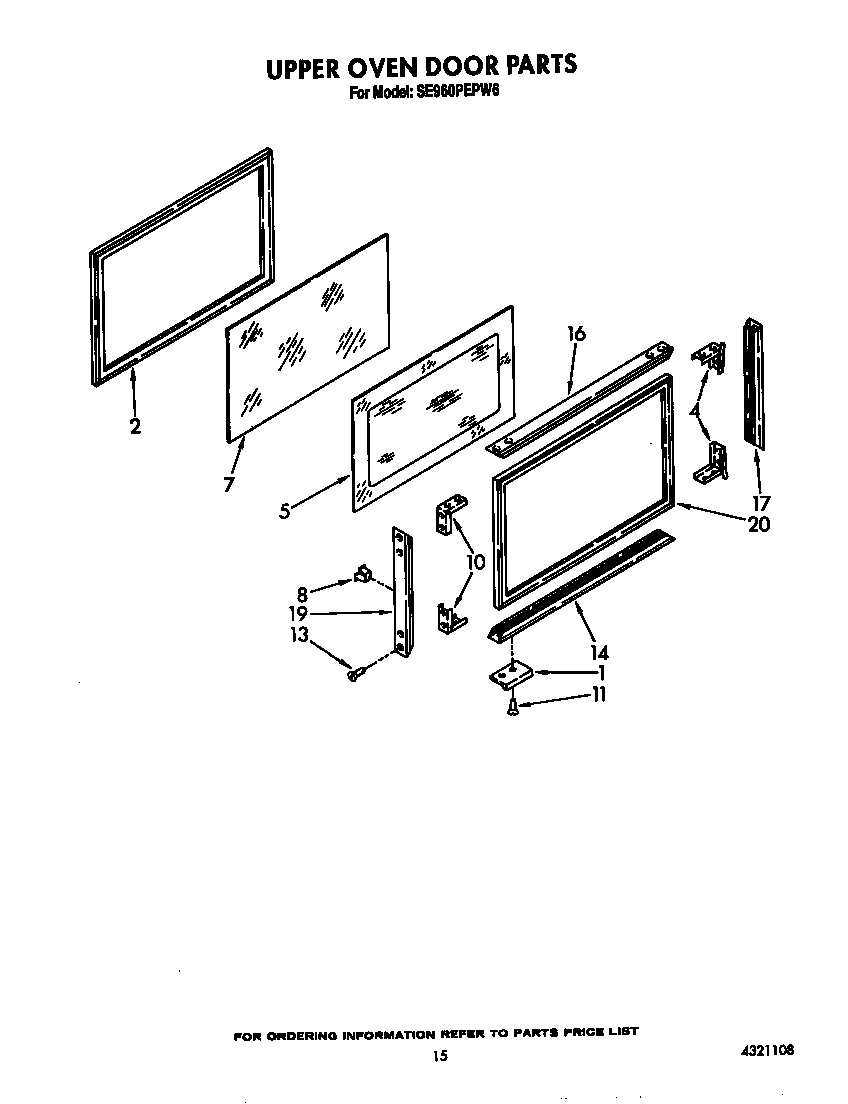 Upper oven door