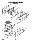 Oven door and broiler