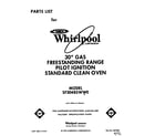 Whirlpool SF304BSWW0 front cover diagram