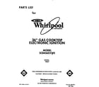 Whirlpool SC8436EXW0 cover page-text only diagram