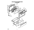 Whirlpool SF365BEWW0 oven door and drawer diagram