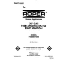 Roper FGS385VW0 front cover diagram