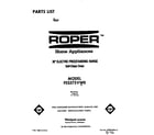 Roper FES375VW0 front cover diagram