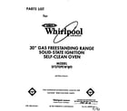 Whirlpool SF370PEWW0 front cover diagram