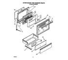 Whirlpool SF370PEWW0 oven door and drawer diagram