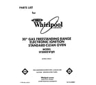 Whirlpool SF3000EWW0 front cover diagram