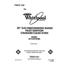 Whirlpool SF314PSWW0 front cover diagram