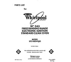 Whirlpool SF3100EWW0 front cover diagram
