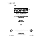 Roper FEP320VW0 front cover diagram