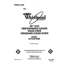 Whirlpool SF310PEWW0 front cover diagram
