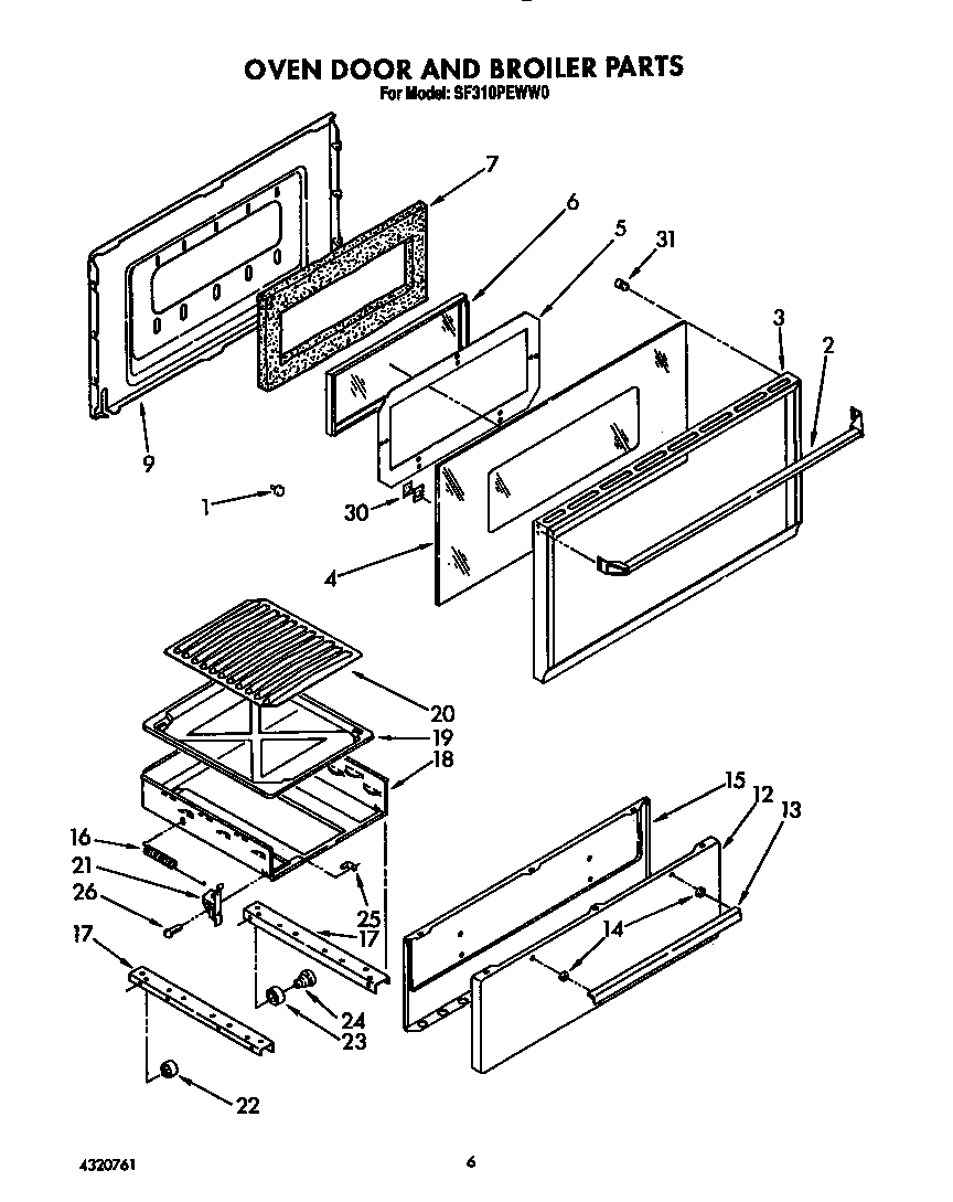 OVEN DOOR AND BROILER